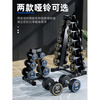 Pure steel dumbbell set combination men's fitness home Yaling rack commercial equipment gym special rubber-coated complete set 180KG set eight pairs of dumbbells + three-layer 8 pairs of racks PEV tasteless pure steel round head dumbbells