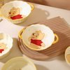 Disney Genuine New Cloud Winnie the Pooh Girls and Children Ceramic Rice Bowl Tableware Home Exquisite Non-Slip Anti-scald 8 Vertical Pattern Deep Disc Cloud Pooh
