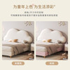 Cream Wind Cloud Children's Leather Bed Modern Simple Solid Wood Double Bed Boys and Girls Princess Bed Cartoon Storage Bed Quality/Children's Bed Color Note/Delivery to Home 1200mm*2000mm Frame Structure