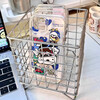 Iron storage rack, creative desktop storage box, large-capacity storage basket, dormitory debris sorting, cosmetic storage box, silver