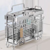 Ye Yu 304 stainless steel chopstick storage box chopstick barrel wall-mounted bucket basket holder kitchen stainless steel spoon quick cage thickened - double chopstick barrel thickened stainless steel chopstick cage free nail stickers