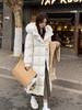 Laren Feiyun high-end brand down jacket women's mid-length 2025 winter new loose slimming small over-the-knee long coat cream yellow (real fox big fur collar) S 115 130 pounds