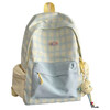 Yookdd (yookdd) schoolbag junior high school girl high-looking plaid school backpack Japanese style ins style high school student backpack blue and yellow plaid schoolbag with pendant