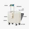 20-inch suitcase front-opening password box, boarding suitcase, male and female student travel flight case, trolley suitcase, off-white (one-touch lid opening + charging port + cup holder) 20 inches