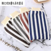 Bath towel, strong dust and mud rub, coarse sand back rub gloves, double-sided bath towel for men and women, striped red + navy blue (2 pieces)