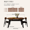Shanglin spring solid wood slate dining table and chairs, a complete set of small and medium-sized household dining tables, light luxury and high-end folding dining table, antibacterial pure white slate | walnut color | Ganoderma lucidum chair 1.3 meters, one table and four chairs