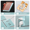 Electrician ice blue blue mirror glass switch socket type 86 wall 1 one open five hole concealed panel four open dual control