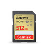 SanDisk 512GB SD memory card 4K V30 U3 C10 camera memory card reading speed 180MB/s writing speed 130MB/s high-speed continuous shooting mirrorless/SLR camera