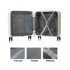 20-inch suitcase front-opening password box, boarding suitcase, male and female student travel flight case, trolley suitcase, off-white (one-touch lid opening + charging port + cup holder) 20 inches