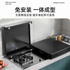 Baking Elf gas stove cover cover induction cooker bracket stainless steel kitchen shelf gas stove cover thickened stove stand carbon steel black length 30 depth 40 height 5 thickened version