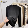 Woodpecker Half Turtle Collar Slim Fit Bottoming Shirt Women's Autumn and Winter New Stand Collar German Velvet Long Sleeve T-Shirt Thickened Top White XL