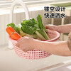 Bowl basket drain basket kitchen thickened extra large vegetable basket vegetable basket fruit basin plastic round fruit basket pink medium size 1 pack