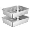 Yongxia commercial 304 stainless steel square basin punched leakage basin rectangular flat bottom tray washing vegetables draining water draining square box vegetable basin leakage basin 32X22X7 + solid basin 32X22X10