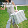 Yixuan aluminum frame suitcase for women, good-looking, front-opening, multifunctional password box for men, thickened, strong and durable 24-inch suitcase, vanilla milkshake, leather handbag + roller skates* more silky and more wear-resistant, 26-inch students going to school, staying and returning to school