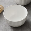 French vertical grain bowl, new rice bowl for home use, particularly beautiful, simple white ceramic small bowl, high-end 2025, 10 pieces, French vertical grain 4.5-inch bowl