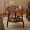 Jingcai coffee table side table sofa side table round table tea table bedside table balcony small table JCJ29 walnut color