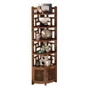 Tuojue Tea Rack Storage Rack New Chinese Style Corner Bogu Rack Tea Room Non-Solid Wood Tea Storage Rack Tea Table Side Tea Cabinet Brown丨Six-Layer Door Model No Specifications