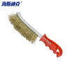 Hasdick Knife-type copper-plated wire brush long-handled barbecue brush cleaning brush to clear gaps and remove rust hard-bristled iron brush cleaning brush (4 pieces) HK-503