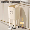 Kitchen trash can removable with silent wheels, large capacity, no bending, household living room, bedroom, toilet storage bucket, tall wheeled trash can, face bear - 1 pack