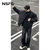NSFG American bomber jacket autumn men's bomber winter cotton jacket shoulder workwear short thickened baseball uniform black cotton style M (100-120 catties)
