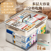 WCZ German medicine box home size large household large capacity multi-layer sealed first aid medicine box small medicine storage box extra large - double layer transparent white extra thick upgrade