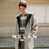 MSLAN winter light wool retro large-profile wool coat 25 winter shell embroidered hooded reversible woolen thick coat dark gray XS
