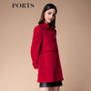 PORTS Women's Autumn and Winter New Double-breasted Red Woolen Jacket Red 2