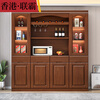 Lianba modern Chinese solid wood wine cabinet sideboard multi-functional wall combination living room storage 1.6m wine cabinet walnut color 4 doors