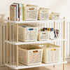 Simple style desktop file basket, office stationery storage box, office classroom, dormitory file basket, good-looking large-capacity storage basket, cream style storage basket, medium size, 1 pack, activity style