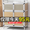 Jiang Zhiai bowl cabinet home kitchen stainless steel bowl integrated cabinet simple stove rental multi-functional storage storage gold 79 long three layers six doors double door