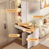 Yuanting solid wood entrance cabinet living room screen partition shoe cabinet home door new 2025 entry cabinet large capacity storage cabinet 120cm log + cream white right cabinet