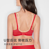 Manifen Red Zhuzhu Same Style No Wire Bra Bra Embroidery Sexy Underwear Women's Birthday Wedding Bridal Underwear Red 75B