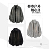 Dingfengbaoluo American casual jacket men's autumn trend texture loose cardigan long-sleeved jacket XCH65 dark gray 2XL