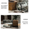 Muding wooden holder glass art vase Nordic light luxury simple style high-end wooden seat water flower pot gift