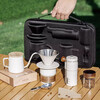 Hand-brewed coffee set, portable hand-brewed coffee machine, gift box, full set of coffee equipment storage bag, outdoor camping equipment, outdoor hand-brewed coffee set, 7-piece set, obsidian black