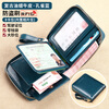 Banyanu wallet women's 2025 new style short simple leather wallet driver's license card holder integrated genuine leather large capacity small wallet Peacock Blue - anti-theft brush