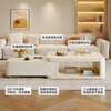 Home Fragrance Dream retractable slate coffee table living room household large and small apartment coffee table table movable cream style modern small table tea table pure white slate retractable coffee table 80*60*40cm