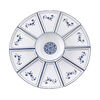 Kamanpai set Internet celebrity set Reunion platter tableware combination fan-shaped ceramic round table New Year plate dish plate household dishes blue and white 70 fan-shaped 11-piece set with Tai Chi plate