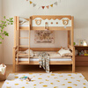 Quanyou Home Furnishing Log Style Teenagers Children Boys Girls Solid Wood Double-decker Bunk Beds Bedroom Home High and Low Twin Beds