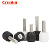 Creaby nickel-plated cross thumb screws cabinet chassis handle round head knurled hand twist plastic head adjustment bolt M3M4 white 6#-32x6 (20 pcs)