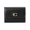 COACH women's card holder, multi-card slot design, anti-slip card slot, removable card holder closure, black leather material, Black ONE SIZE