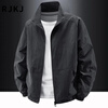 RJKJ Light Luxury Brand Men's Jackets Spring, Autumn and Winter New Outdoor Velvet Casual Stand-up Collar Trendy Upper Clothes Black - Velvet Thickening - 8919 Jacket L (Recommended 115-130 catties)