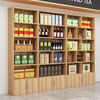 Haishi Shengbao tea display cabinet multi-functional product display cabinet tobacco and wine cabinet shelf container counter display cabinet display rack wine cabinet 1.6 meters high * 60 wide light walnut