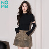 NOME half turtleneck long-sleeved bottoming shirt for women autumn knitted inner design hollow slim top black M