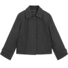 Massimo Dutti discount upgrade 2026 women's gray high-end short lapel woolen coat jacket 06456907 dark gray M (170/92A)