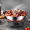 Dry pot pot household solid alcohol stove small hot pot restaurant special stove commercial stainless steel pot base obsidian black alcohol stove windproof energy gathering 22cm