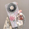 Wenose is suitable for Huawei mate80 mobile phone case mate80Pro electroplated feather yarn protective cover with lens film anti-fall female creative cartoon protective case hydrangea cat