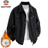 Paul Frank Jacket Men's Autumn and Winter American Functional Work Jacket Men's Trendy Brand Top Men's Black Velvet XL