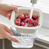 Home KATEI STORY Japanese double-layer drain basket student fruit washing artifact cute mini water filter with small sink food grade double-layer transparent + green