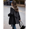 Xinfeiyu contrasting color hooded wool coat for women 25 winter new style high-end fashion temperament double-sided woolen coat for small people